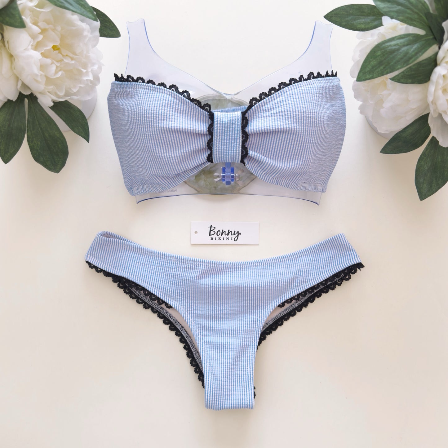 Hampton stripes classic bandeau and bottoms